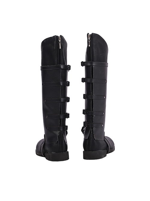 Devil May Cry 5 Vergil Black Windbreaker Suit Halloween Cosplay Accessories Black Shoe Covers And Shoes