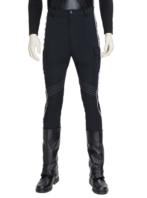The Batman Bruce Wayne Black Battle Suit Halloween Cosplay Costume Black Pants