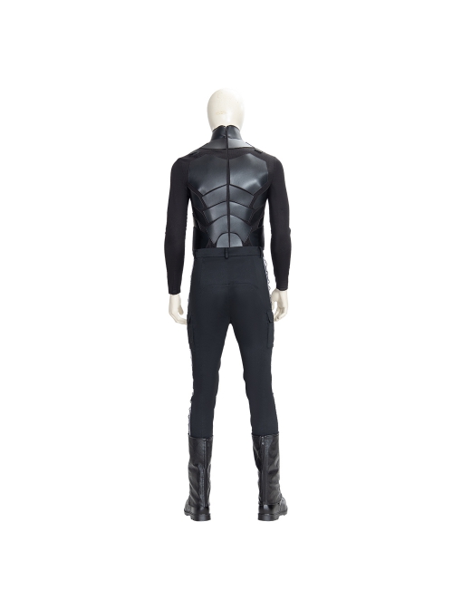 The Batman Bruce Wayne Black Battle Suit Halloween Cosplay Costume Black Pants