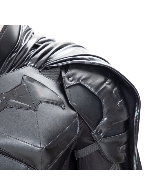 The Batman Bruce Wayne Black Battle Suit Halloween Cosplay Costume Black Cloak