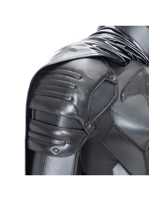 The Batman Bruce Wayne Black Battle Suit Halloween Cosplay Costume Black Cloak