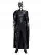 The Batman Bruce Wayne Black Battle Suit Halloween Cosplay Costume Black Cloak