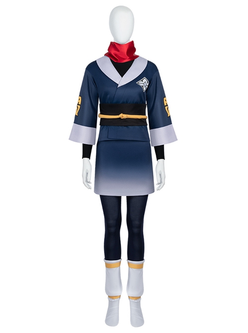 Game Pokemon Legends Arceus Akari Halloween Cosplay Costume Full Set
