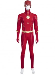 The Flash Season 8 Barry Allen Golden Battle Boots Version Halloween Cosplay Costume Set