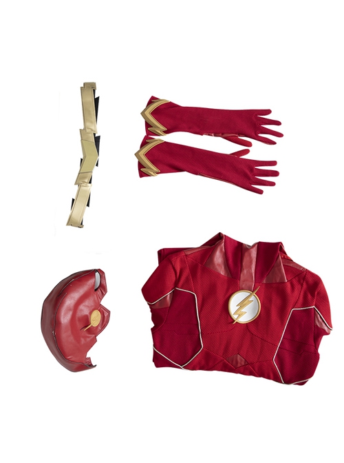 The Flash Season 8 Barry Allen Golden Battle Boots Version Halloween Cosplay Costume Set