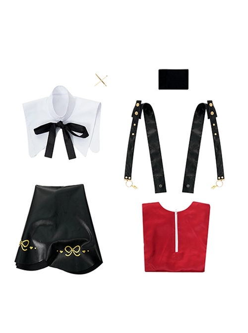 Game Needy Girl Overdose Ame Halloween Cosplay Costume Black Skirt Full Set