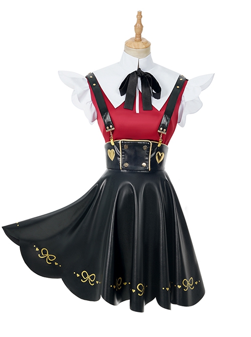 Game Needy Girl Overdose Ame Halloween Cosplay Costume Black Skirt Full Set