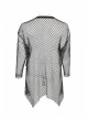 Black Loose Plus Size Mesh Design Metal Buttonhole Webbing Asymmetric Hem Sexy Long Sleeve Gothic Female Shirt