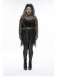 Black Loose Plus Size Mesh Design Metal Buttonhole Webbing Asymmetric Hem Sexy Long Sleeve Gothic Female Shirt
