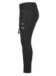 Elasticity Knitting Holes Design Cross Tied Rope Decoration Sexy Tight Punk Black Long Trousers