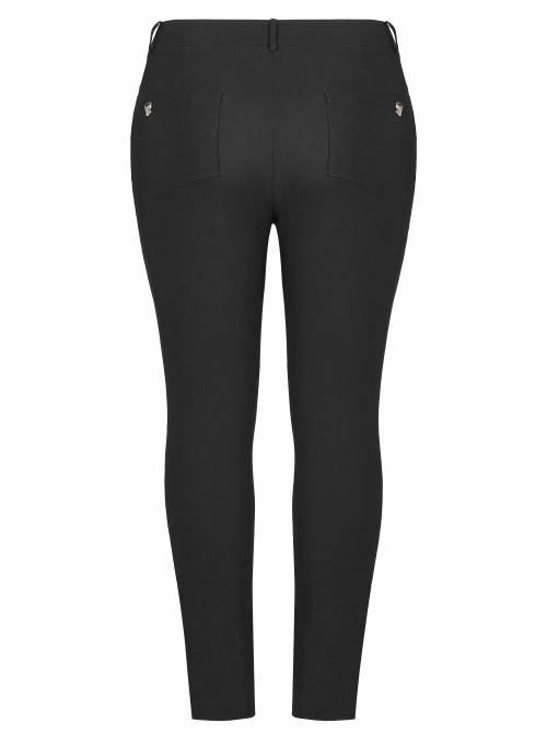 Elasticity Knitting Holes Design Cross Tied Rope Decoration Sexy Tight Punk Black Long Trousers