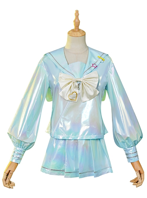 Game Needy Girl Overdose OMGkawaiiAngel-chan Light Blue Suit Halloween Cosplay Costume Full Set