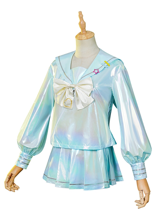 Game Needy Girl Overdose OMGkawaiiAngel-chan Light Blue Suit Halloween Cosplay Costume Full Set
