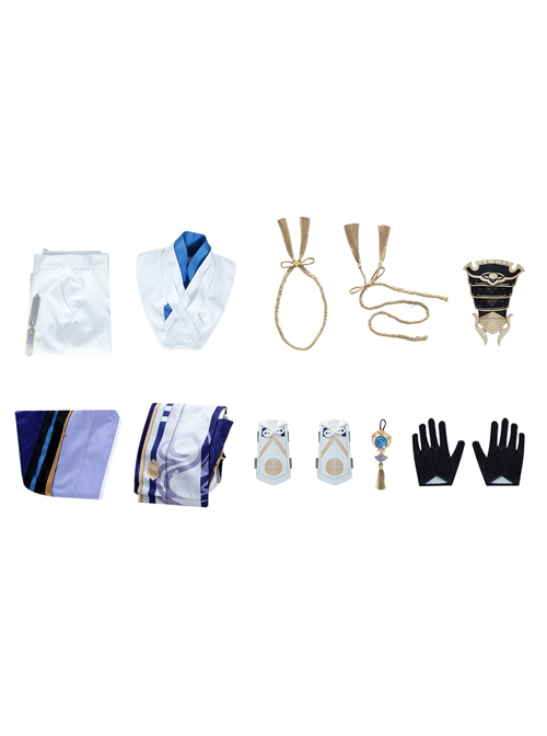 Game Genshin Impact Kamisato Ayato Halloween Cosplay Costume Full Set