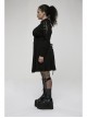 Black Mesh Knit Metal Chain Decoration Printing Long Sleeve Waist Strap Design Gothic Long Sleeve Dress