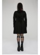 Black Mesh Knit Metal Chain Decoration Printing Long Sleeve Waist Strap Design Gothic Long Sleeve Dress
