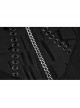 Black Mesh Knit Metal Chain Decoration Printing Long Sleeve Waist Strap Design Gothic Long Sleeve Dress