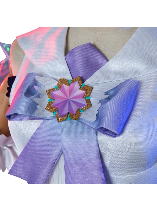 Honor Of Kings Yao Valentine's Day Restrictions Skin Halloween Cosplay Costume White Purple Dress Full Set
