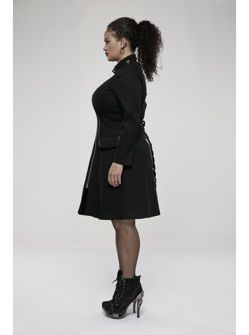 Punk Elasticity Knitted Stitching Glued Fabric Slim And Handsome Pocket Decoration Metal Zipper Dress