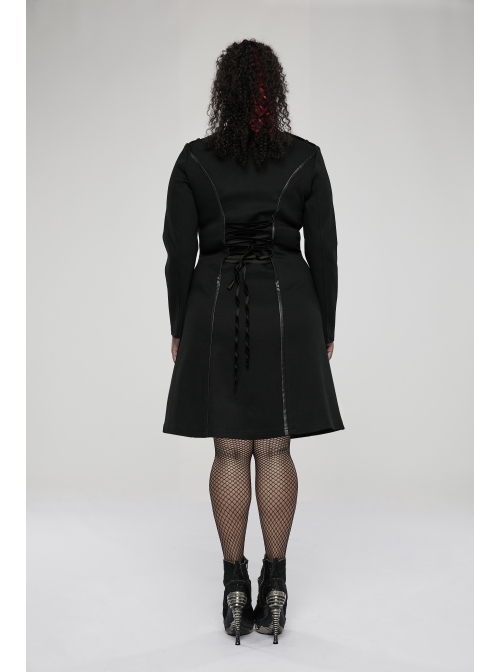 Punk Elasticity Knitted Stitching Glued Fabric Slim And Handsome Pocket Decoration Metal Zipper Dress