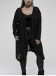 Daily Soft Knitting Mottled Texture Asymmetric Hem Skull Decal On The Back Gothic Female Light Jacket
