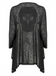 Daily Soft Knitting Mottled Texture Asymmetric Hem Skull Decal On The Back Gothic Female Light Jacket