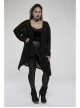 Daily Soft Knitting Mottled Texture Asymmetric Hem Skull Decal On The Back Gothic Female Light Jacket