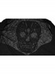 Daily Soft Knitting Mottled Texture Asymmetric Hem Skull Decal On The Back Gothic Female Light Jacket