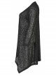 Daily Soft Knitting Mottled Texture Asymmetric Hem Skull Decal On The Back Gothic Female Light Jacket