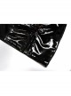 Sexy Patent Leather Sexy Metal Grommet Cross Straps Red Belt Buckle Decoration Punk Slit Short Skirt