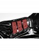 Stretch Sexy Patent Leather Metal Rivets Red Leather Buckle Decoration Waist Pleats Hem Gothic Jacket