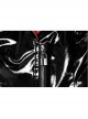 Stretch Sexy Patent Leather Metal Rivets Red Leather Buckle Decoration Waist Pleats Hem Gothic Jacket
