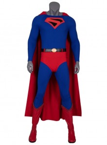 Crisis On Infinite Earths Superman Blue Battle Suit Halloween Cosplay Costume Full Set