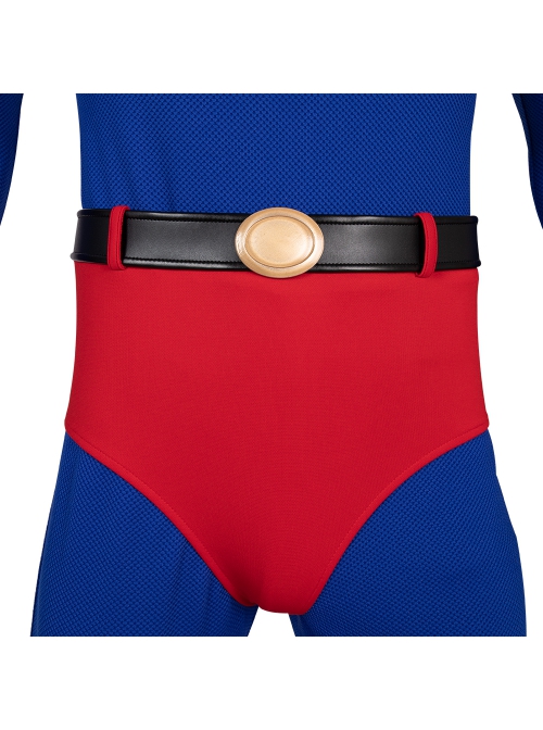 Crisis On Infinite Earths Superman Blue Battle Suit Halloween Cosplay Costume Full Set