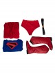 Crisis On Infinite Earths Superman Blue Battle Suit Halloween Cosplay Costume Full Set