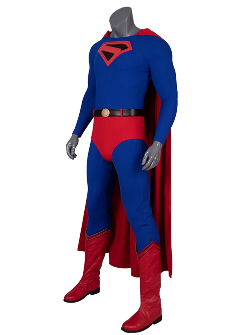 Crisis On Infinite Earths Superman Blue Battle Suit Halloween Cosplay Costume Full Set