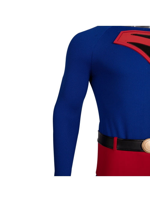 Crisis On Infinite Earths Superman Blue Battle Suit Halloween Cosplay Costume Full Set