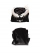 Maleficent Skeleton Embroidered Black Long Dress Halloween Cosplay Costume Set