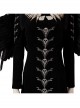 Maleficent Skeleton Embroidered Black Long Dress Halloween Cosplay Costume Set