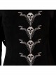 Maleficent Skeleton Embroidered Black Long Dress Halloween Cosplay Costume Set