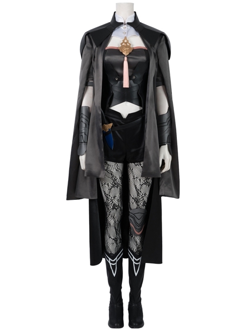 Game Fire Emblem Three Houses Female Leading Role Byleth Black Battle Suit Halloween Cosplay Costume Set
