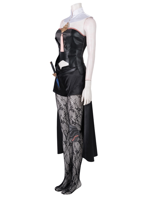 Game Fire Emblem Three Houses Female Leading Role Byleth Black Battle Suit Halloween Cosplay Costume Set