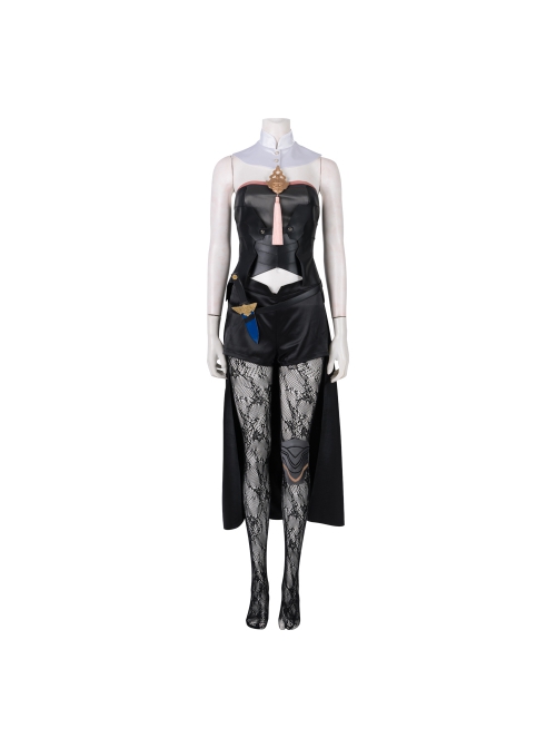 Game Fire Emblem Three Houses Female Leading Role Byleth Black Battle Suit Halloween Cosplay Accessories Black Mesh Socks