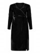 Gothic Velvet Sexy V-Neck Hollow Out Exquisite Applique Hem Slit Design Corded Long Dress