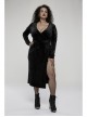 Gothic Velvet Sexy V-Neck Hollow Out Exquisite Applique Hem Slit Design Corded Long Dress