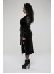 Gothic Velvet Sexy V-Neck Hollow Out Exquisite Applique Hem Slit Design Corded Long Dress