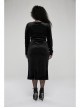 Gothic Velvet Sexy V-Neck Hollow Out Exquisite Applique Hem Slit Design Corded Long Dress
