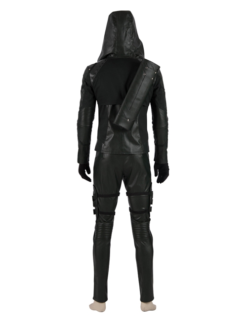 Arrow Season 8 Green Arrow Oliver Queen Battle Suit Halloween Cosplay Costume Set