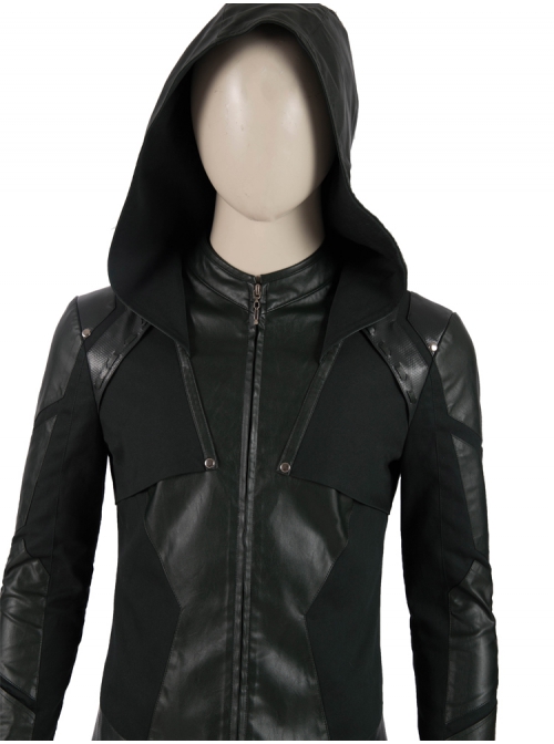 Arrow Season 8 Green Arrow Oliver Queen Battle Suit Halloween Cosplay Costume Set