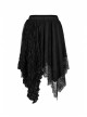 Gothic Loose Plus Size Pleated Patchwork Lace Asymmetric Hem Short Skirt